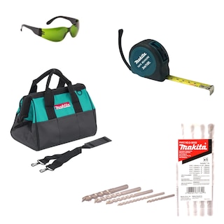 Foto 3 | Kit Makita -rotomartillo+esmeriladora+ Carg-bat +maletin+lampara+flexometro+brocas+lentes-