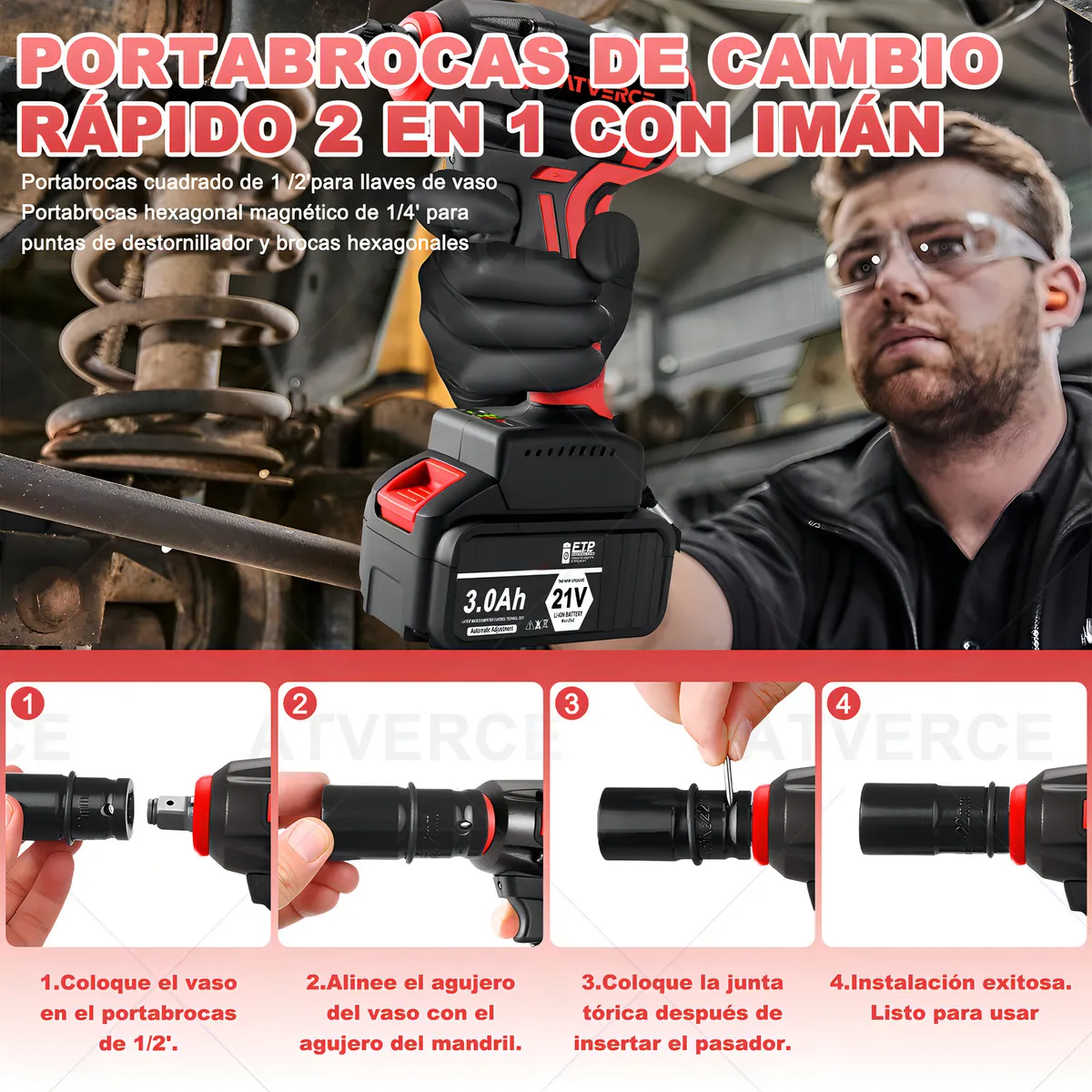Foto 5 | Llave Impacto Lab.g Inalámbrica 300 nm 600 w con Herramientas
