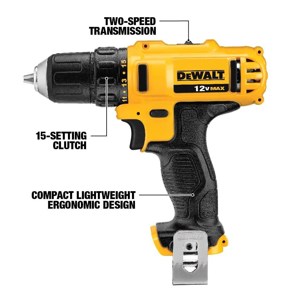 Foto 4 pulgar | Kit Combinado de Destornillador de Impacto y Taladro de 12 V Dewalt Dck211s2 - Venta Internacional