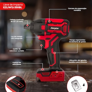 Foto 2 | Taladro Inalámbrico 3/8” + Llave De Impacto Brushless 20v Energizer Con Batería 2ah Y Cargador