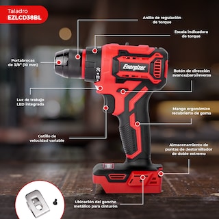 Foto 3 | Taladro Inalámbrico 3/8” + Llave De Impacto Brushless 20v Energizer Con Batería 2ah Y Cargador