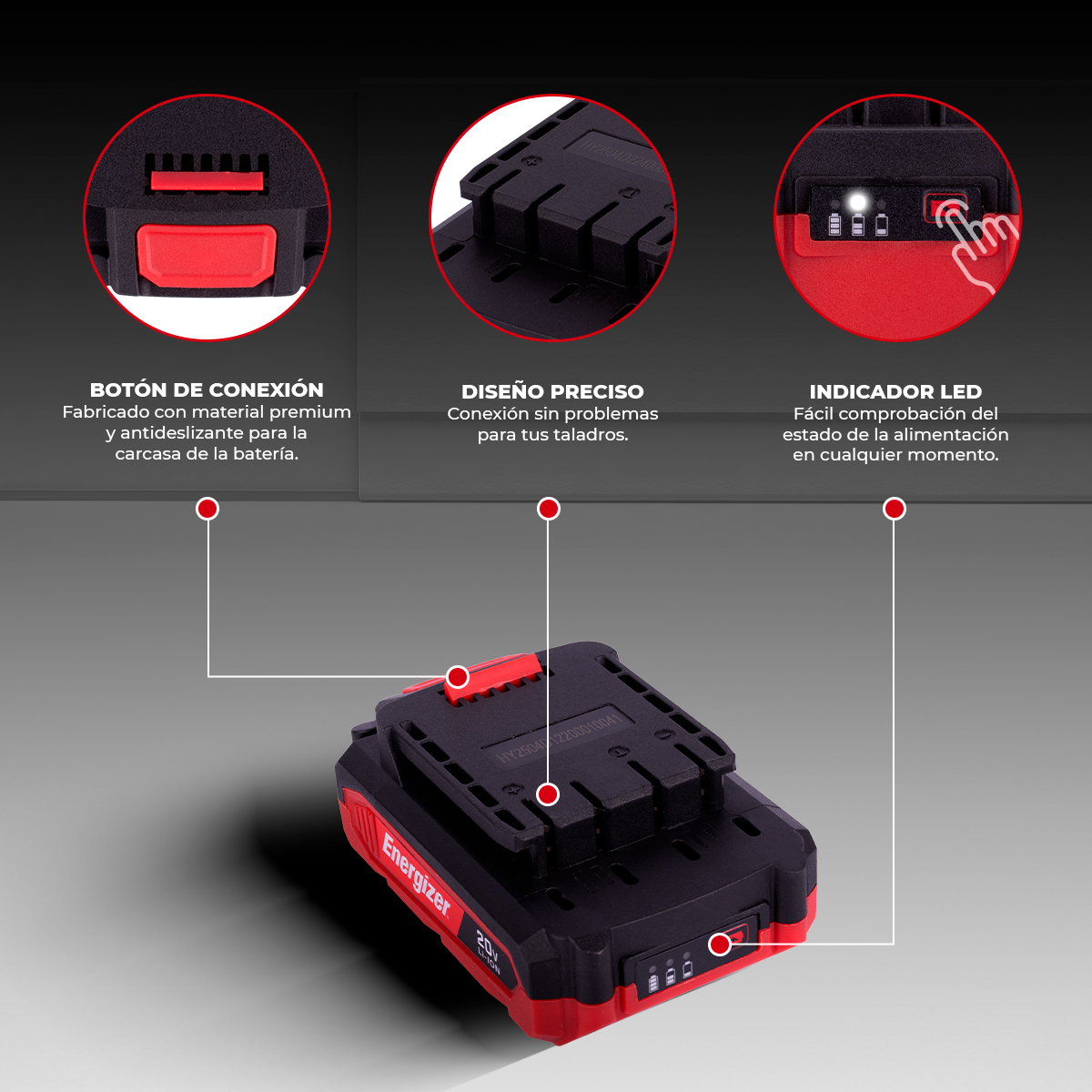 Foto 6 | Taladro Inalámbrico 3/8” + Llave De Impacto Brushless 20v Energizer Con Batería 2ah Y Cargador