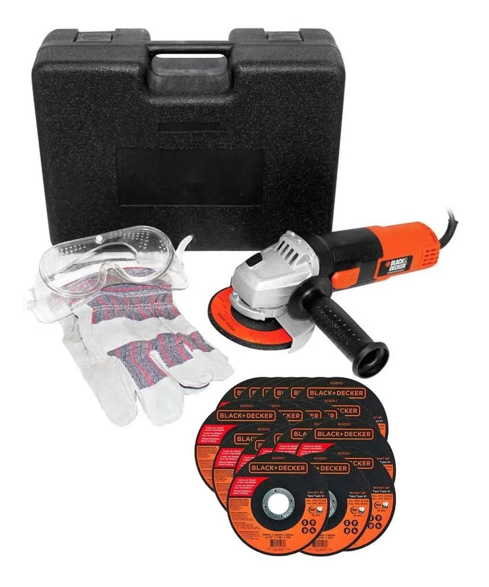 Foto 2 pulgar | Esmeriladora G720p más Estuche Goggles y Guantes 20 Discos Black y Decker