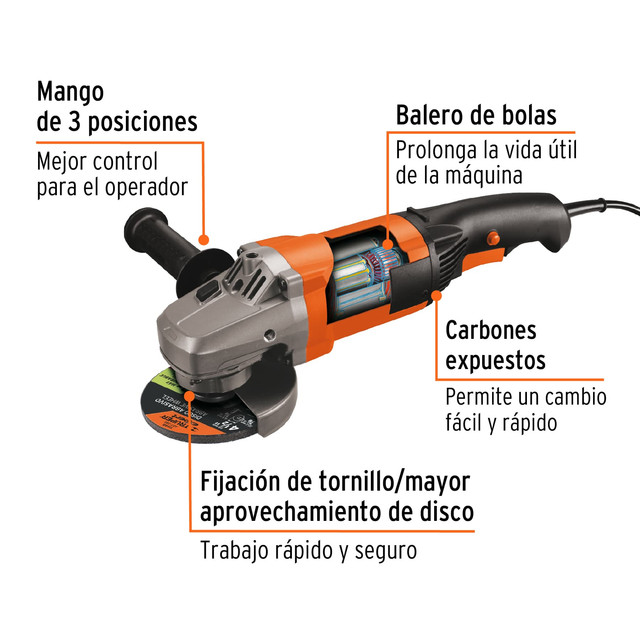 Foto 3 pulgar | Esmeriladora Angular 4-1/2 Truper Profesional 1300 W