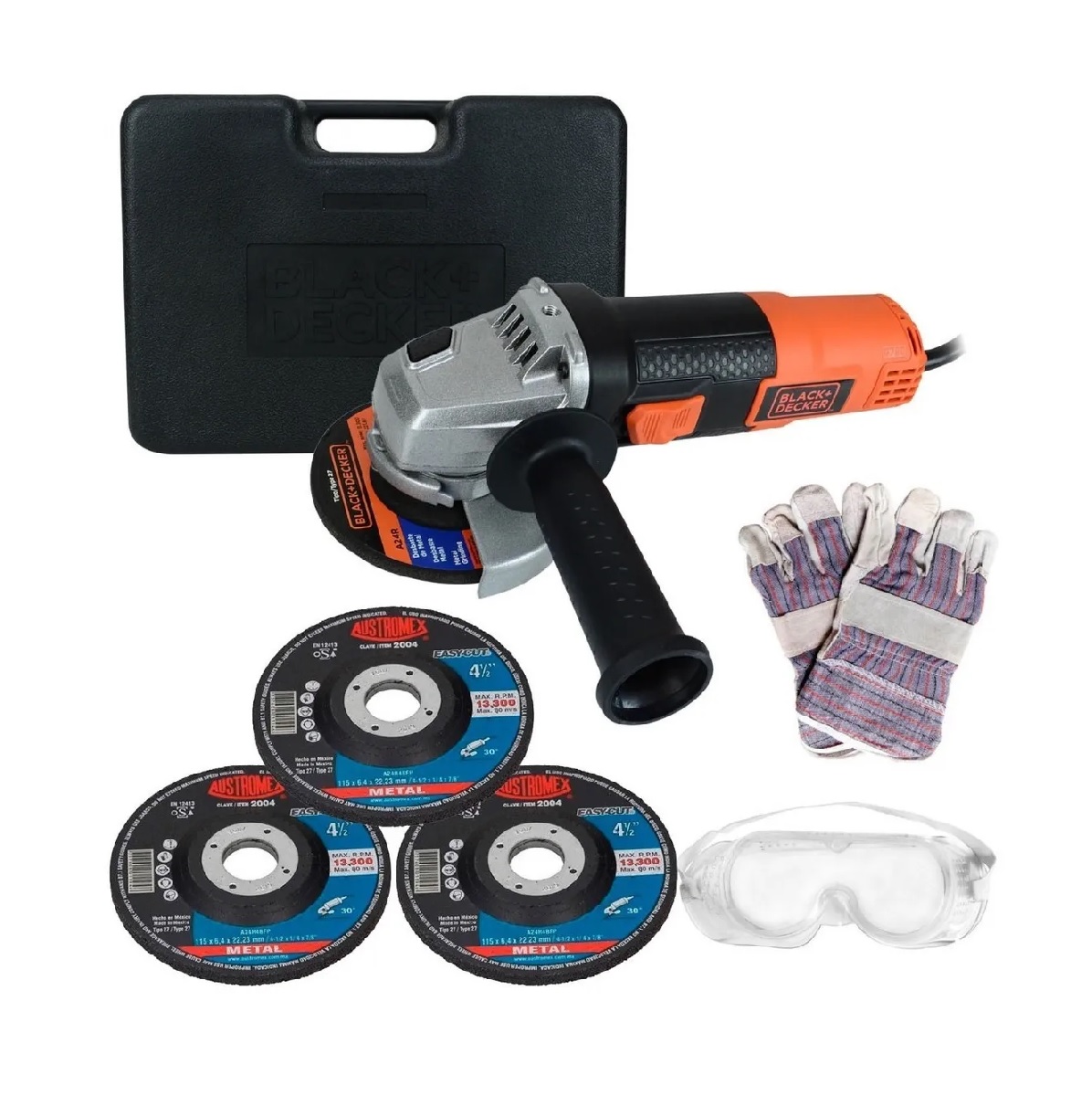 Esmeriladora Black&decker + Kit Seguridad Y 3 Dis Austromex