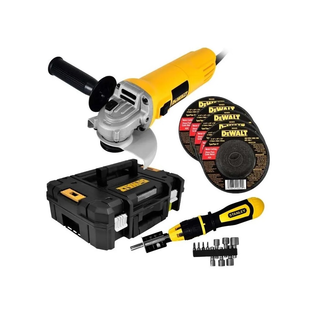 Esmeriladora Angular DeWalt Dwe4010b3 con Accesorios