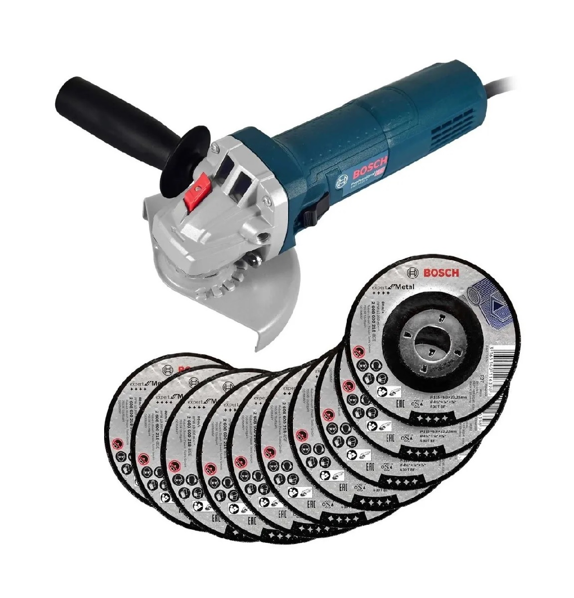 Bosch Profesional Esmeriladora Angular 4-1/2 + 10 Discos