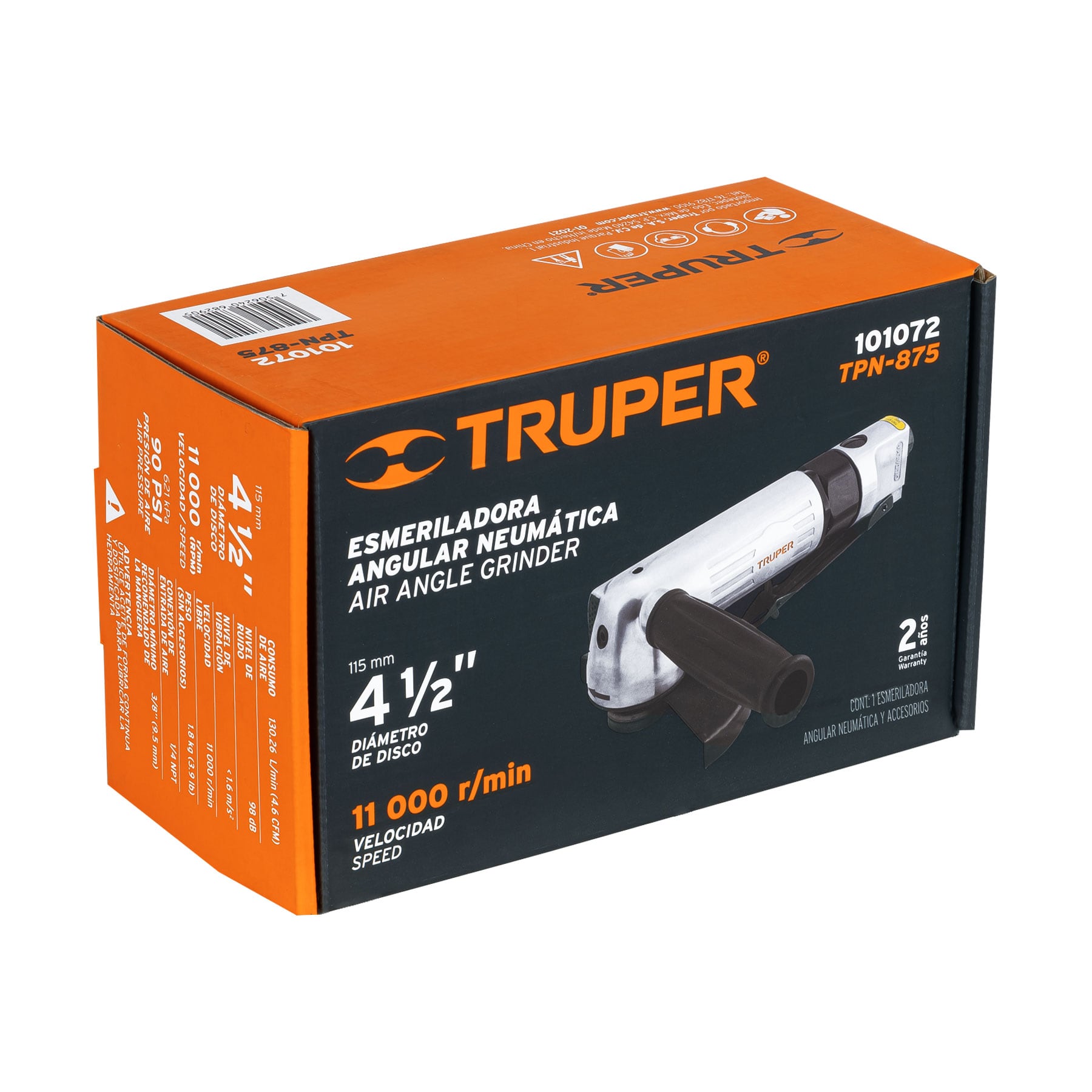 Foto 3 pulgar | Esmeriladora Angular Neumática Truper TPN-875 4-1/2"