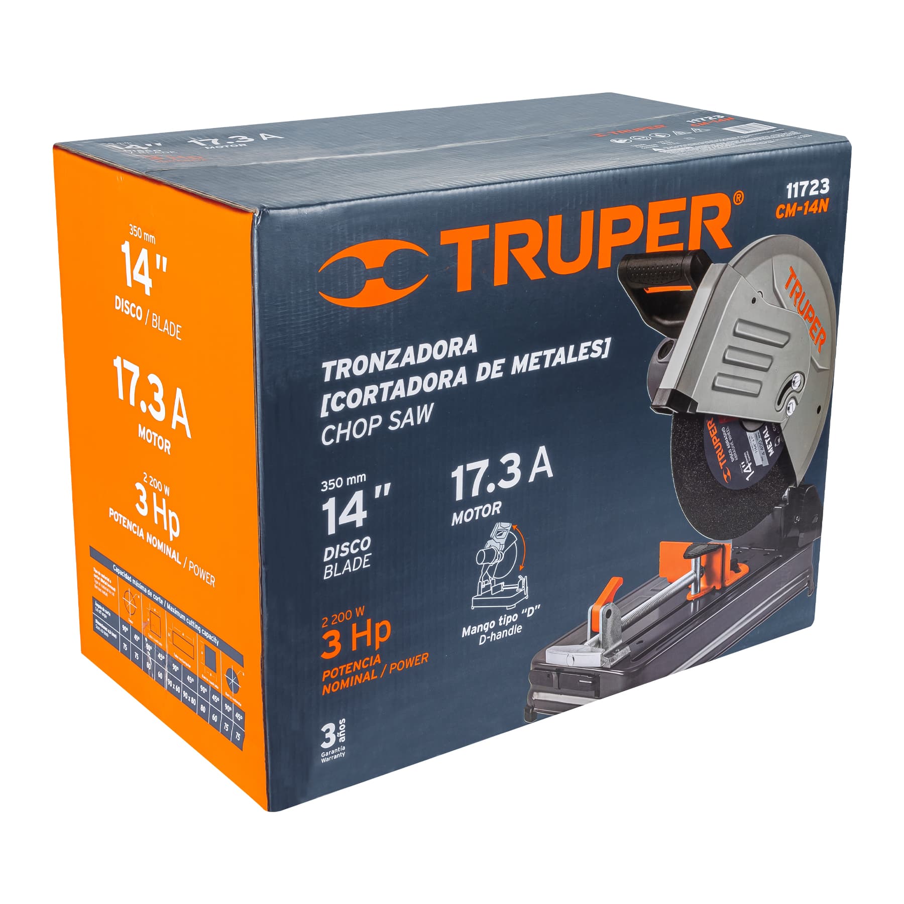 Foto 4 pulgar | Cortadora de Metales Truper CM-14N color Negro 14 " 2200 W Industrial Mango en D