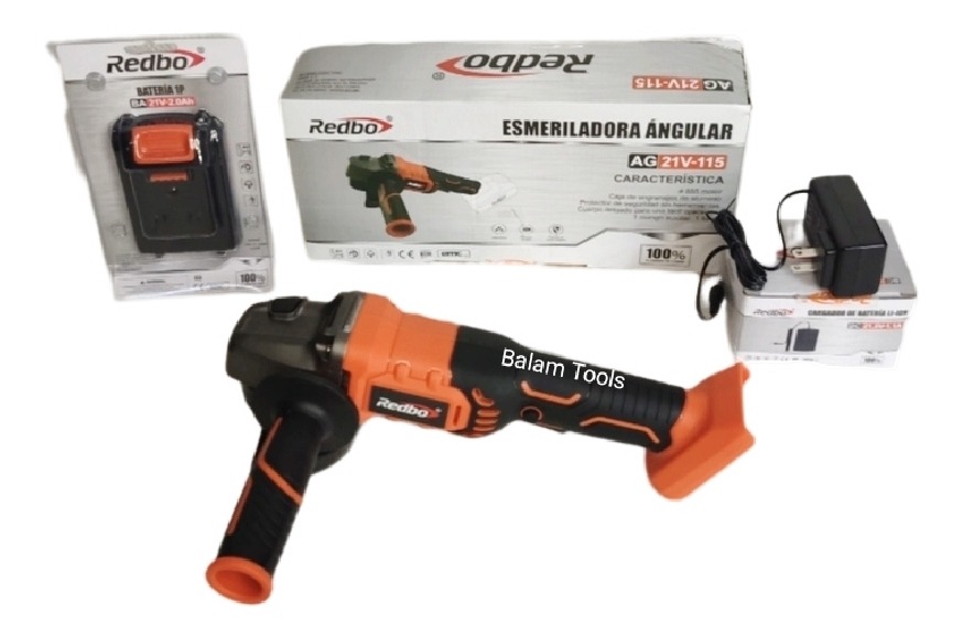 Mini Esmeriladora Inalambrica 21 V Litio Redbo 4 1/2 Pulg