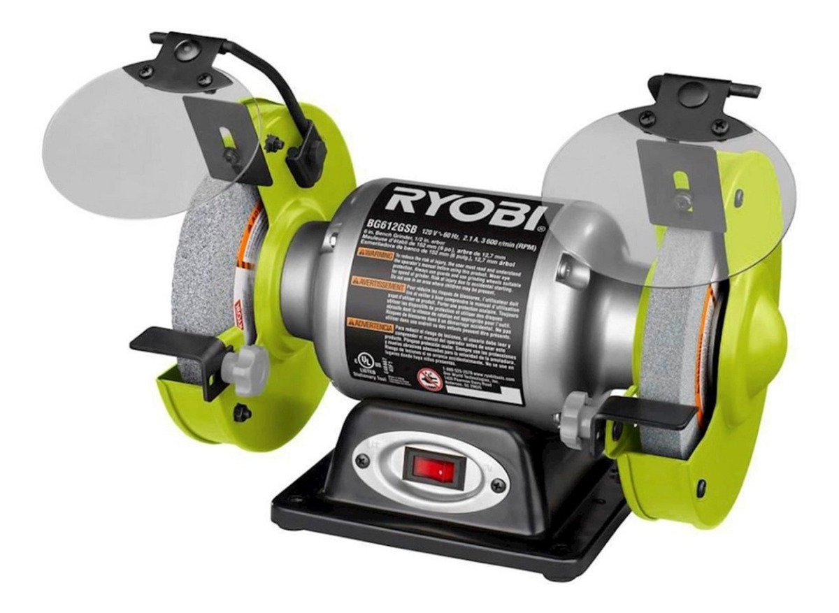 Esmeriladora De Banco Ryobi 3600 Rpm 250 Watts Mod Bg612g