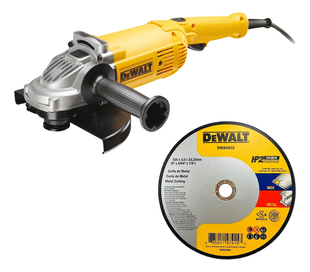 Foto 2 pulgar | Esmeriladora 9  2200w Con 3 Discos Abrasivos Tipo 41 Dewalt