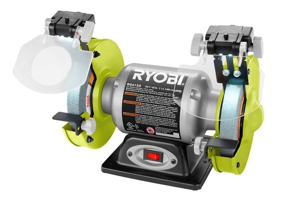 Esmeril De Banco 6  Ryobi Con Luz Led