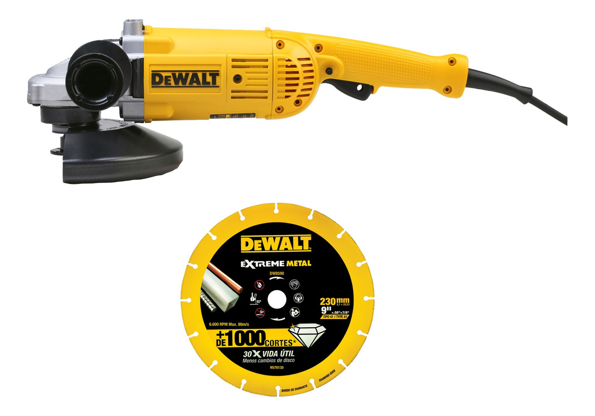 Esmeriladora 9  2200w Y Disco Diamantado Extreme Dewalt