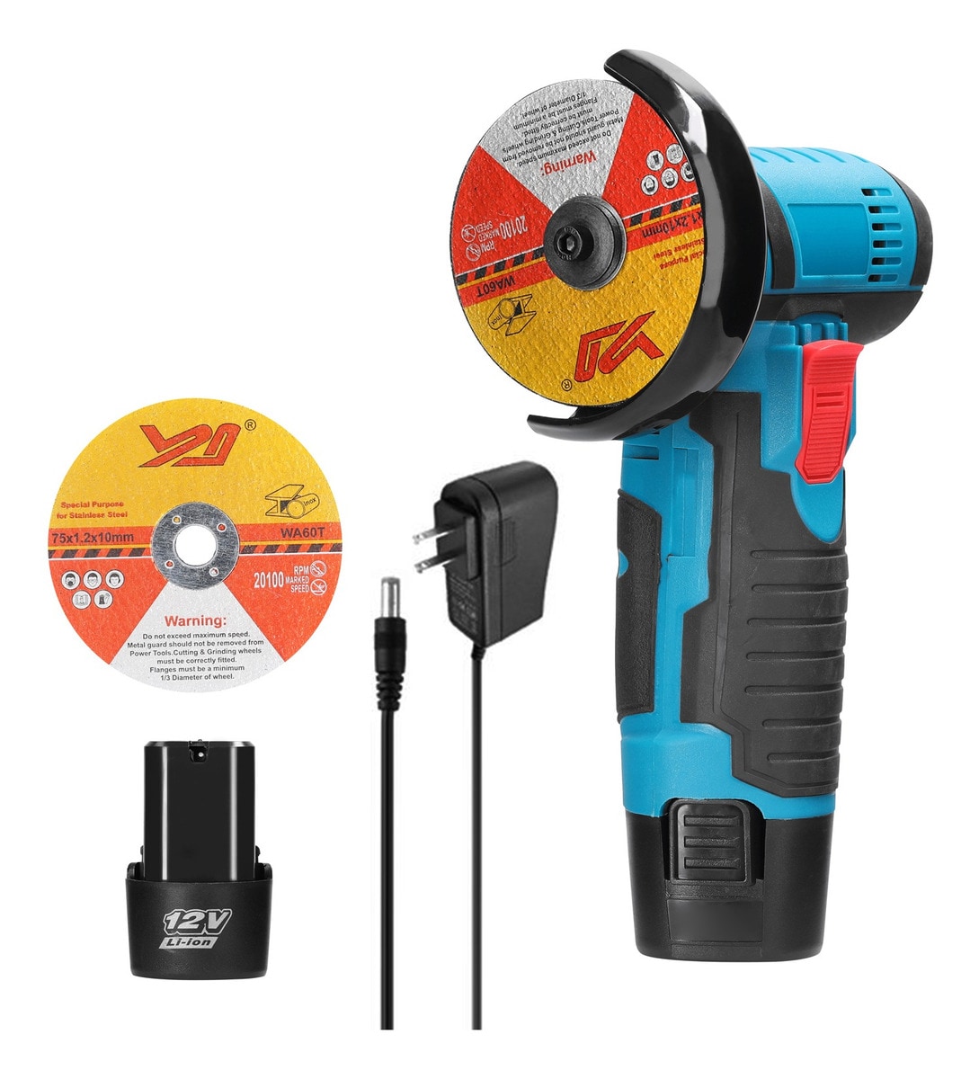 Amoladora Angular Eléctrica Recargable Con 12v 2 Baterías $5,147