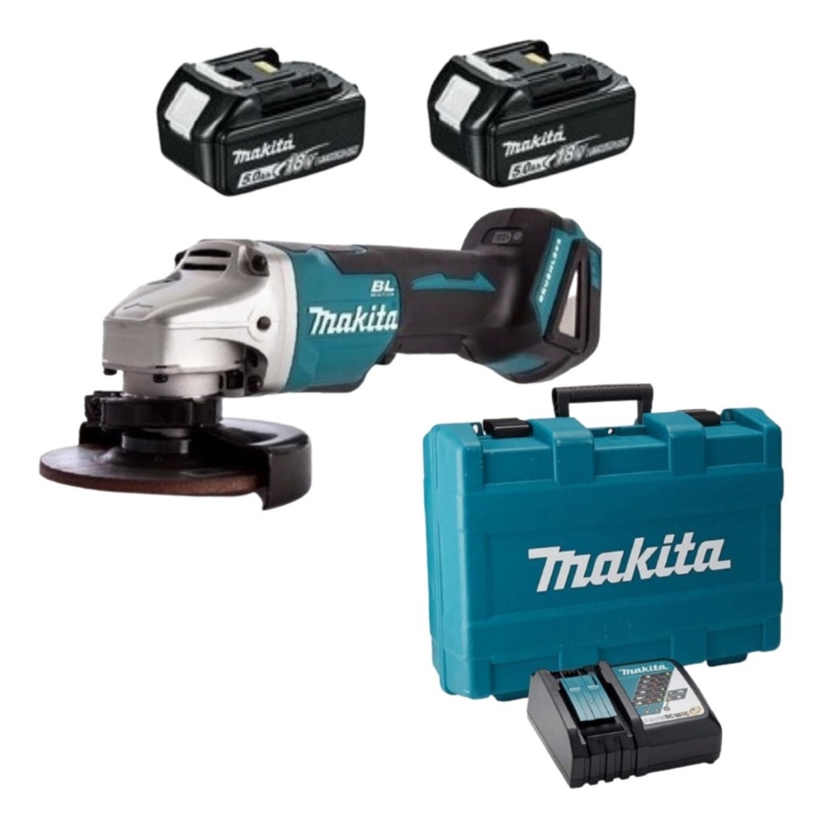 Miniesmeriladora 4 1/2 18volts Y Cargador Makita Dga458rte