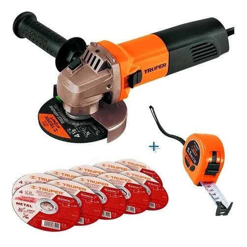 Esmeriladora 4-1/2 700w + 10 Discos Y Flexo Truper 101526