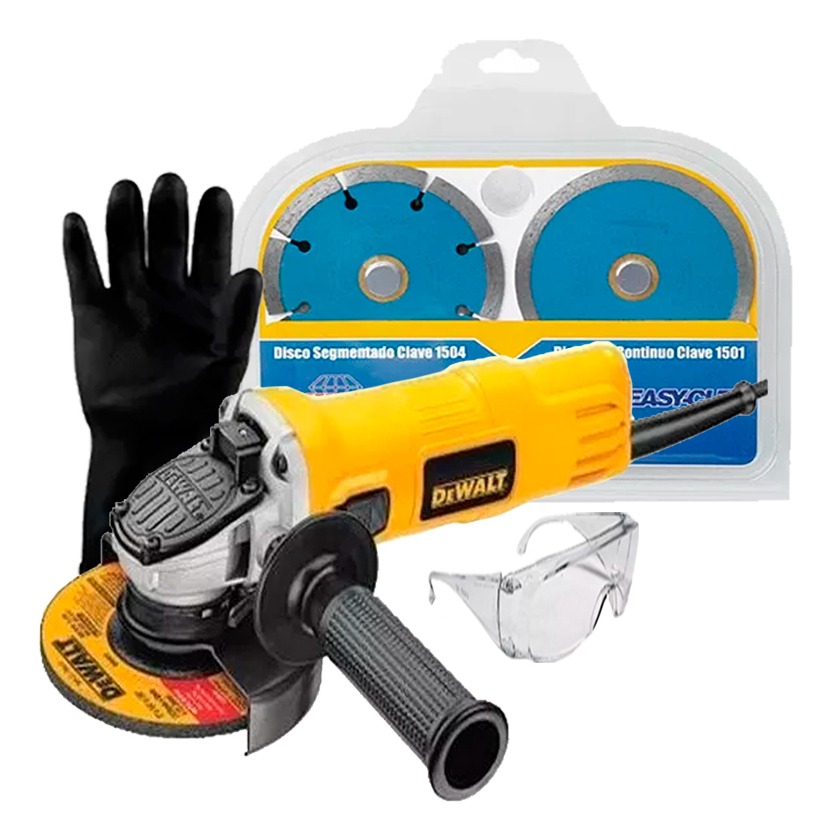 Kit Esmeriladora D28111 + Acc Seguridad + Juego Disco Dewalt