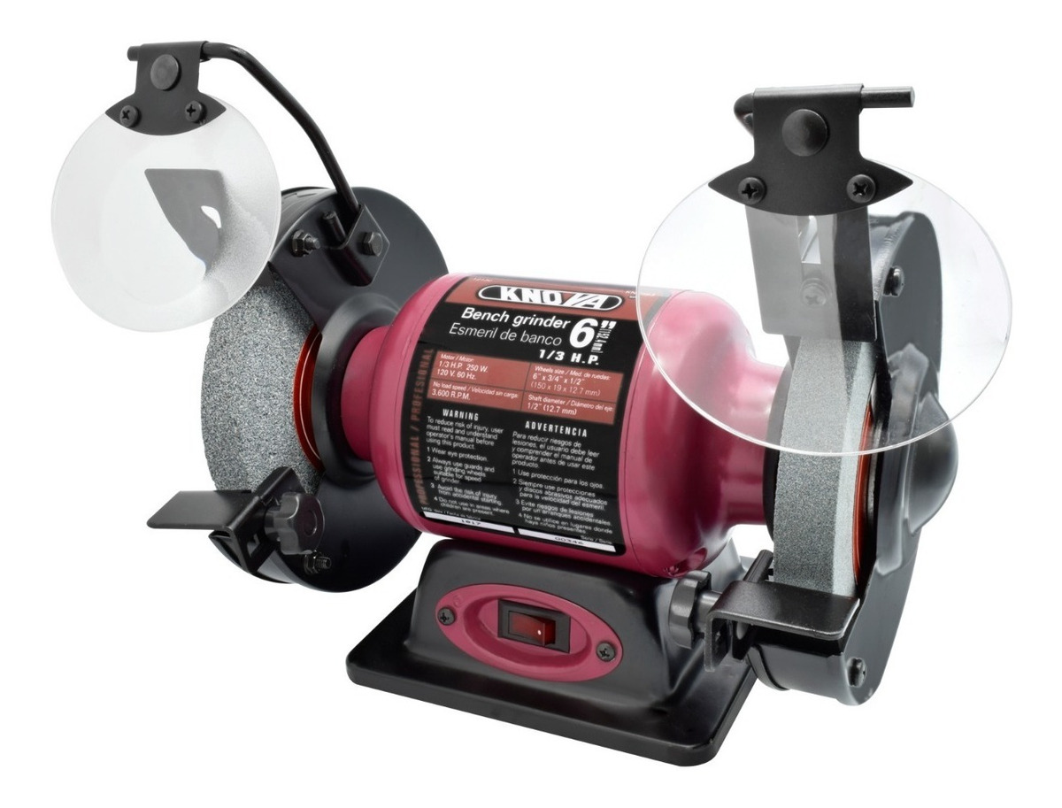 Esmeriladora de Banco Knova KN 7053 color Vino 6" 1/3 Hp