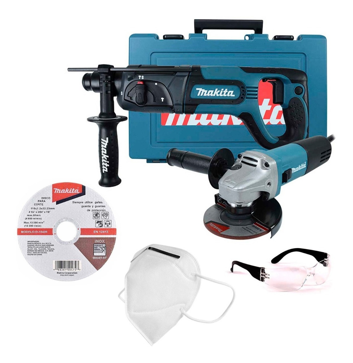 Taladro Sds Plus Hr2475 + Esmeriladora Discos Regalo Makita