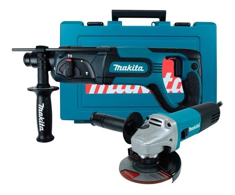 Kit Taladro Makita Hr2475 Rompedor Sds Y Esmeriladora