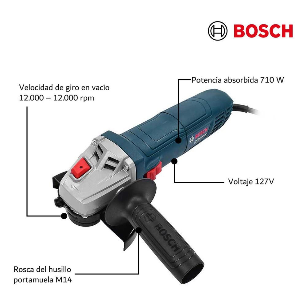 Foto 7 pulgar | Esmeril Angular Bosch M14 Miniesmeriladora 4 1/2 Gws 700 Eje