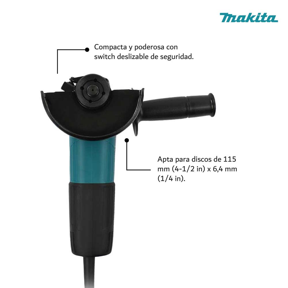 Foto 3 | Esmeriladora Angular 4 1/2 540w Makita M0901b color Azul