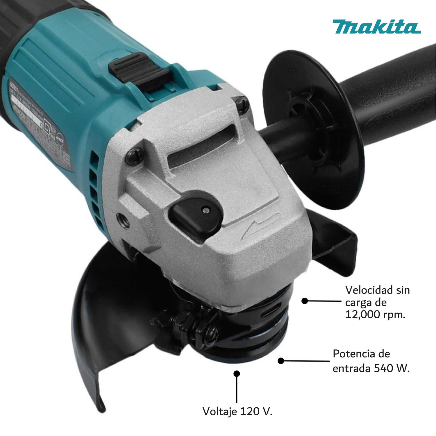 Foto 6 | Esmeriladora Angular 4 1/2 540w Makita M0901b color Azul