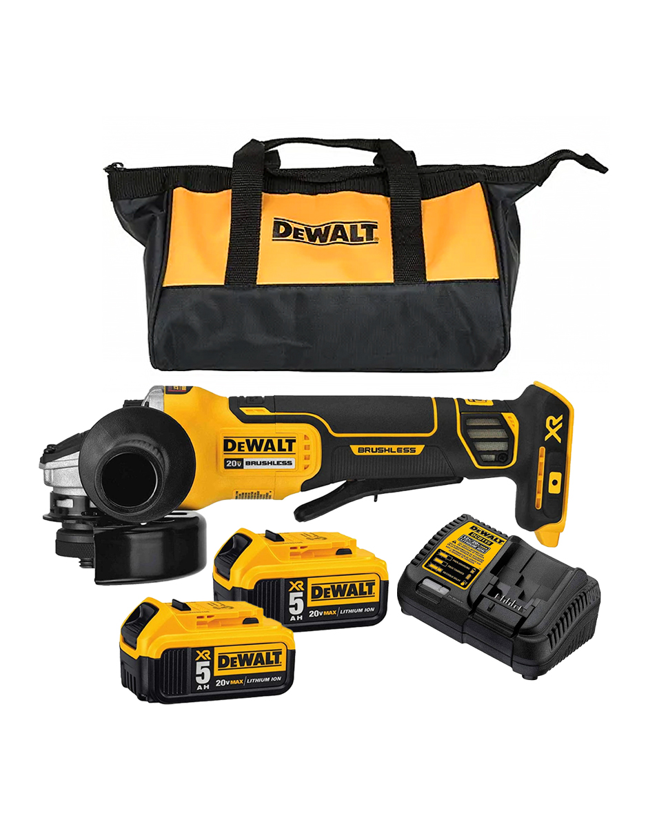 Mini Esmeriladora 4.1/2 20v 9000rpm 5/8-11 2 Dewalt Dcg413p2 color Amarillo