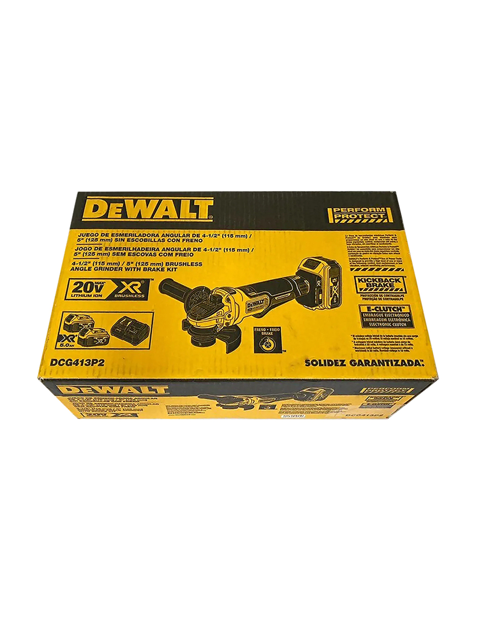Foto 5 | Mini Esmeriladora 4.1/2 20v 9000rpm 5/8-11 2 Dewalt Dcg413p2 color Amarillo
