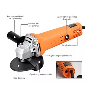 Foto 2 | Juego Mini Esmeriladora Angular Pulidora 10 Accesorios Eo Safe Imports Esi-7128 color Naranja