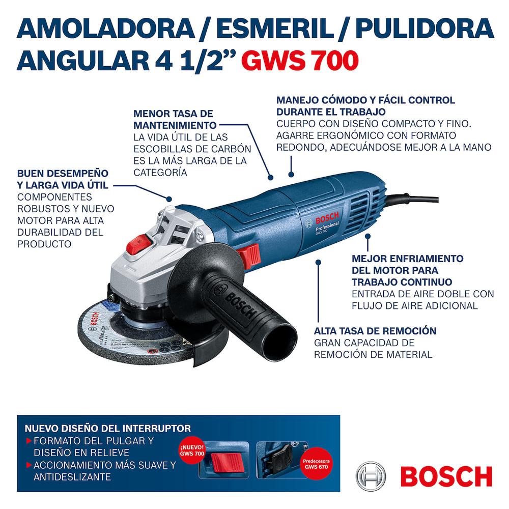 Foto 8 | Esmeril Angular Electrico 127v Profesional + 5 Discos Bosch