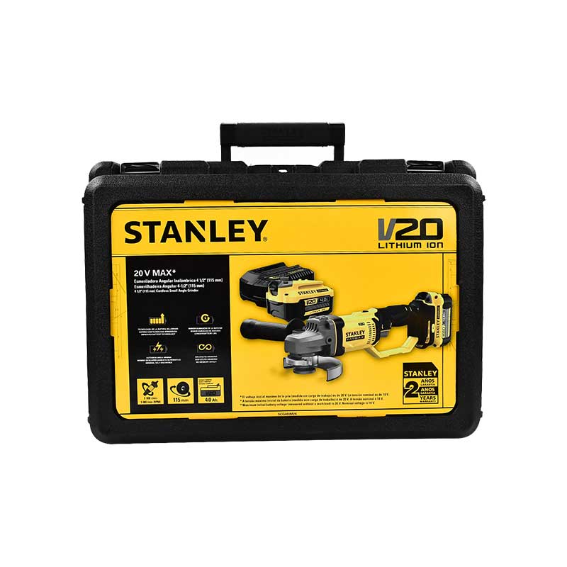 Foto 5 pulgar | Miniesmeriladora Stanley G400M2K-B3 Amarillo 4.1/2 20v 9000rpm Bat CA