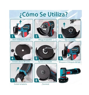 Foto 4 | Mini Esmeril Angular Inalámbrica Ironhoof 12v 75mm 2 Batería Azul