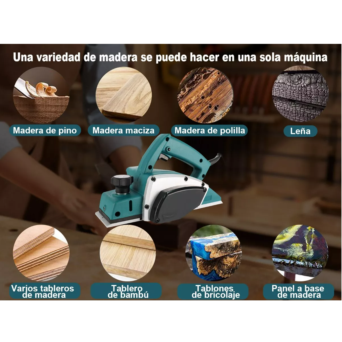 Foto 4 pulgar | Cepilladora Eléctrica para Madera Eo Safe Imports ESI-11298 Verde