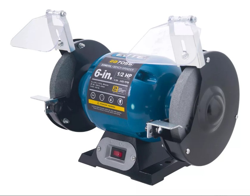 Esmeriladora De Banco Elite Eb7056 De 60 Hz Color Azul 375 W 127 V