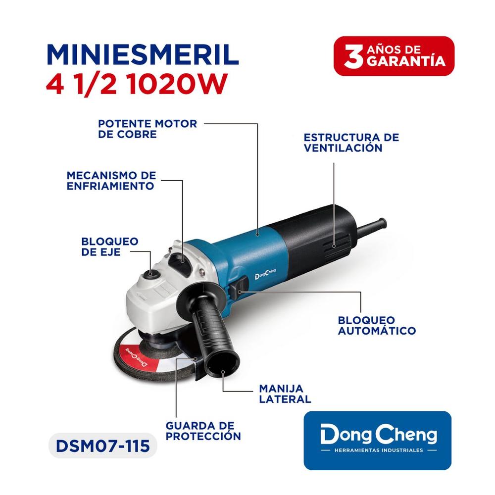 Foto 8 pulgar | Miniesmeril Industrial Dc 4 1/2´ 1020w + 10 Discos Bosch