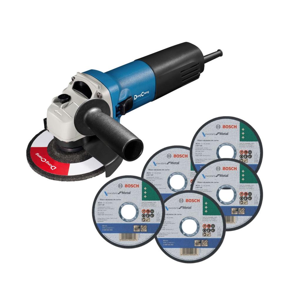Miniesmeril Industrial Dc 4 1/2´ 850w + 5 Discos Bosch
