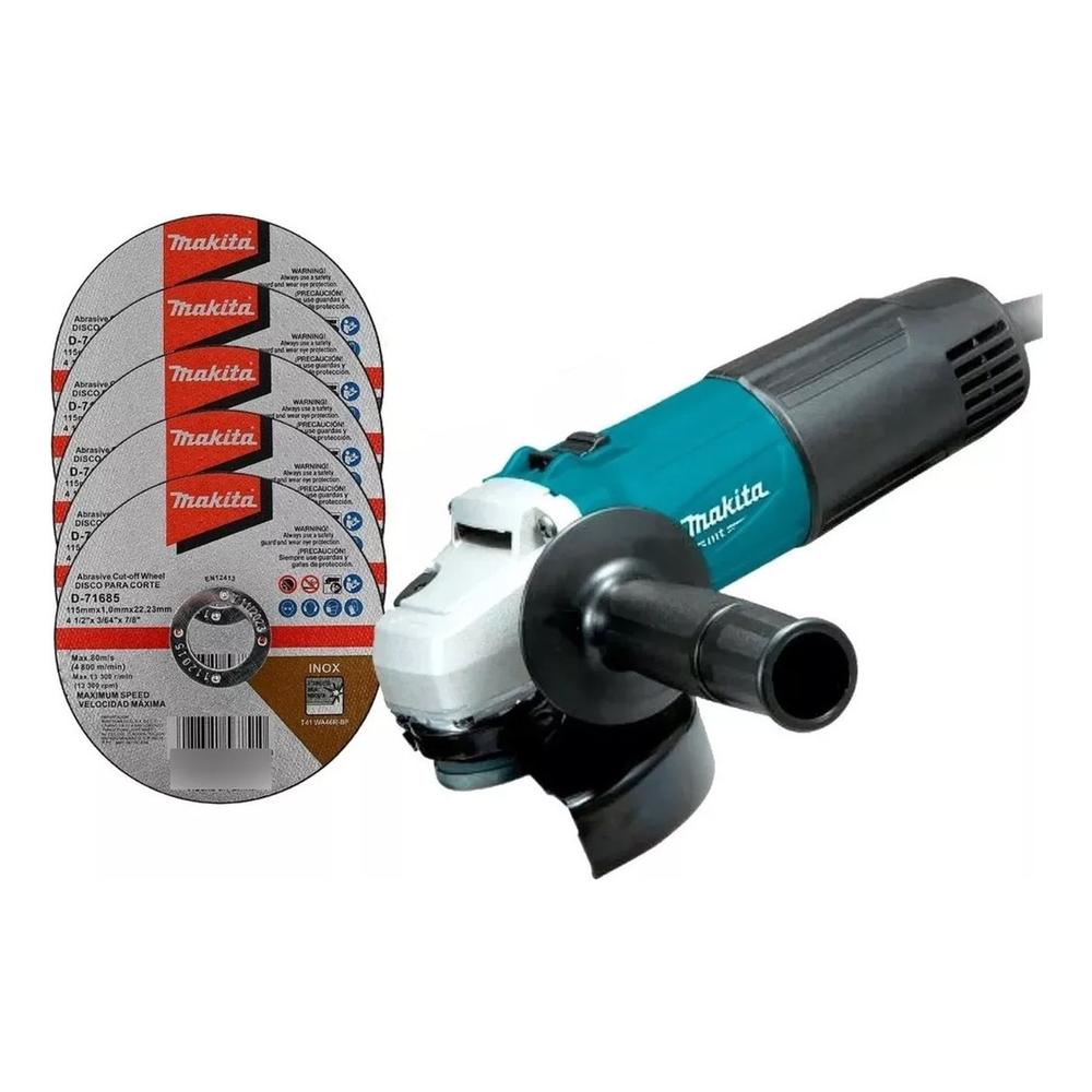 Foto 2 | Miniesmeriladora Makita 540W M0901B + 5 Discos Abrasivos 115mm