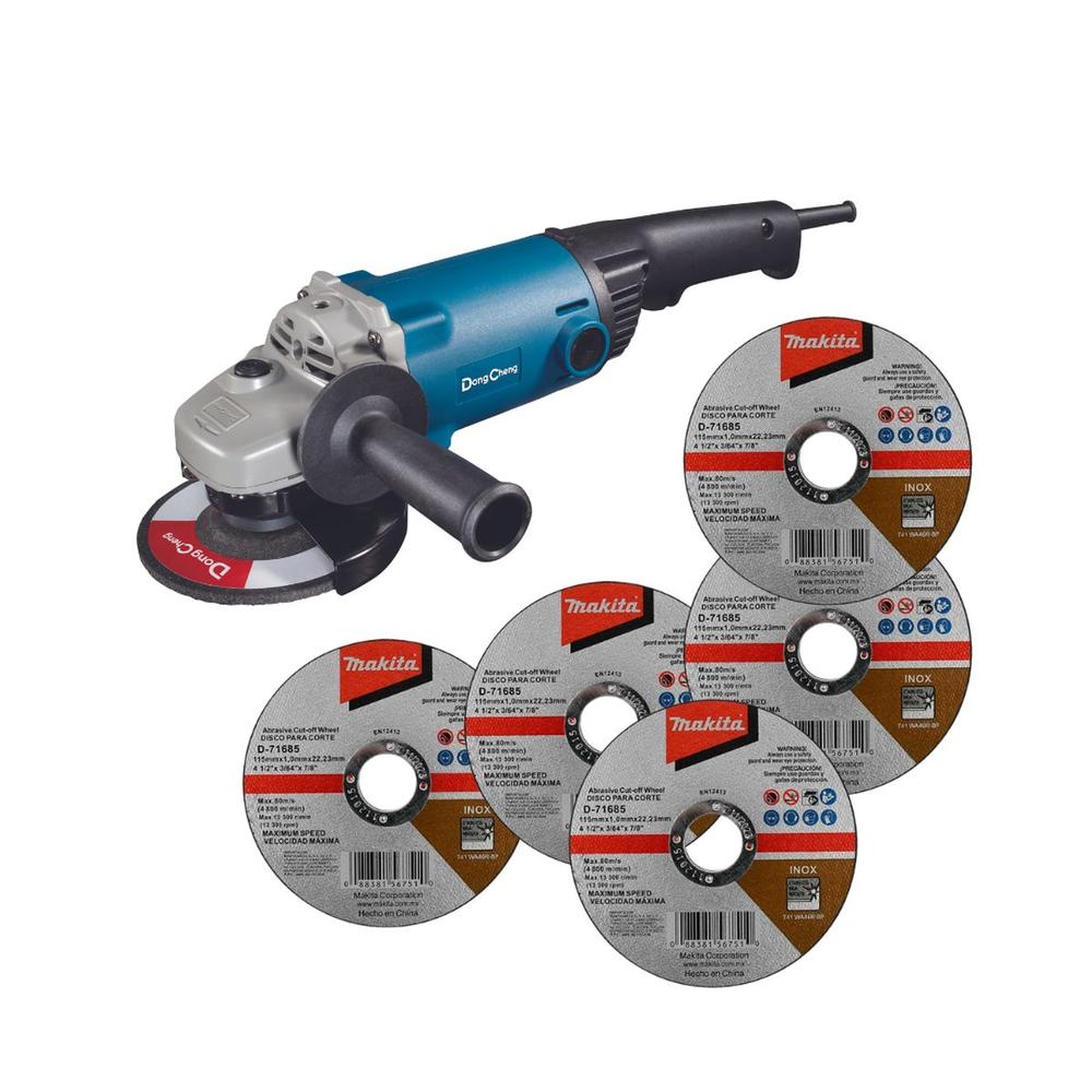 Foto 2 pulgar | Miniesmeril Industrial DongCheng 4 1/2' 1200w + 5 Discos Makita