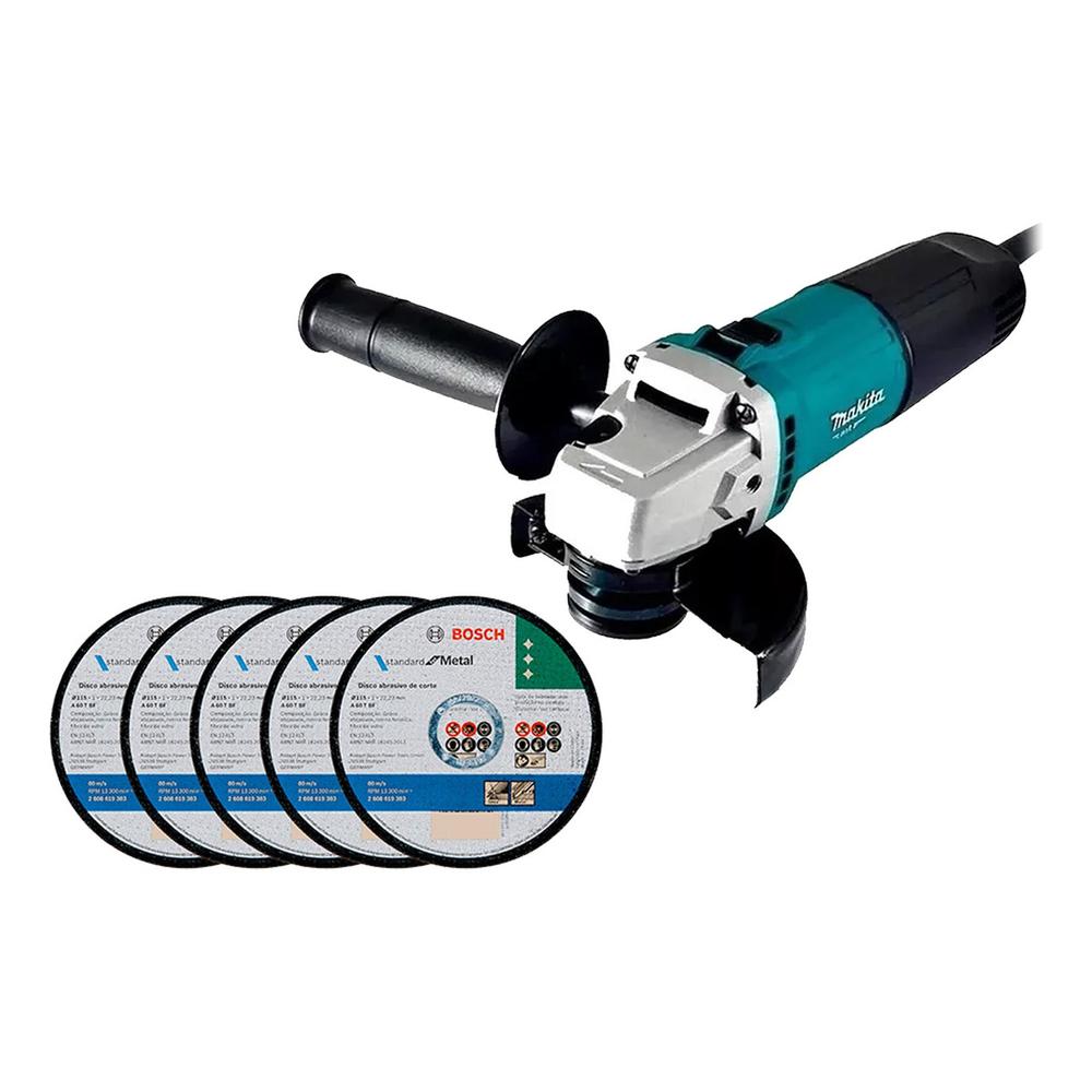 Foto 1 | Miniesmeriladora Makita de 540 w con 5 Discos de Corte Bosch