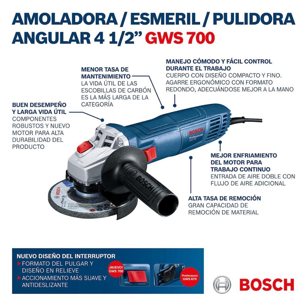 Foto 9 pulgar | Miniesmeriladora Bosch 4 1/2 Eje 5/8' + 3 Discos Corte Acero