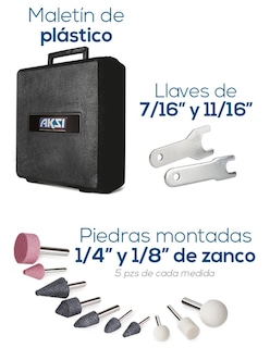 Foto 3 | Mini Esmeriladora Neumatica De 1/4 Con Accesorios Semi Profesional