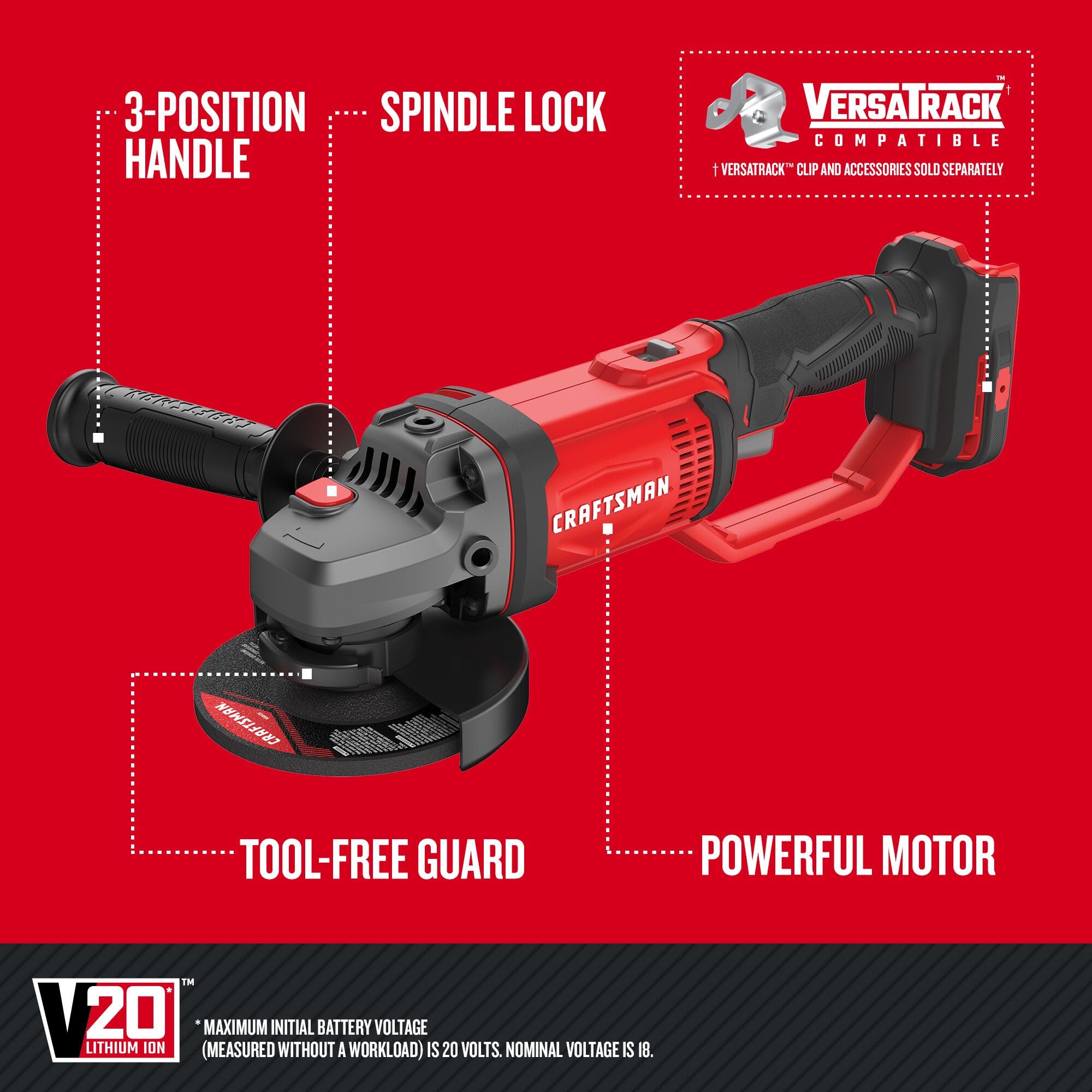 Foto 4 pulgar | Amoladora Angular Craftsman V20* Cmcg400b 11 Cm 8,500 Rpm - Venta Internacional.