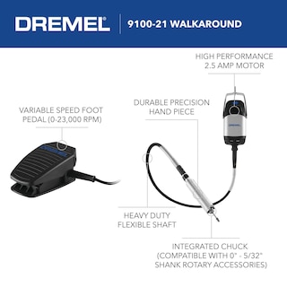 Foto 2 | Kit De Herramientas Rotativas Dremel 9100-21 Fortiflex 2.5a Con Accesorios - Venta Internacional.