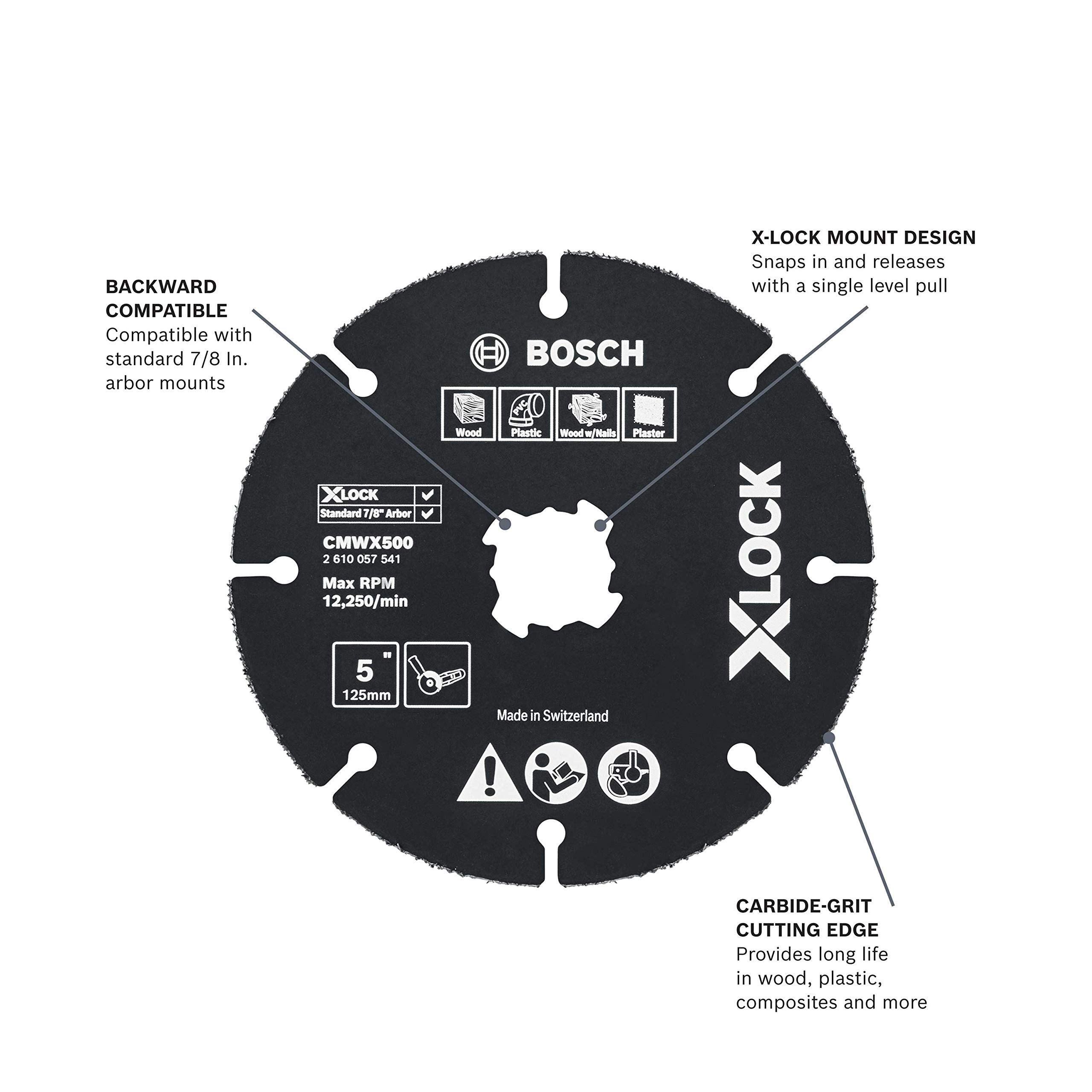 Foto 2 | Rueda Múltiple De Carburo Bosch Cmwx500 X-lock De 5 Pulgadas Para Cortar - Venta Internacional.