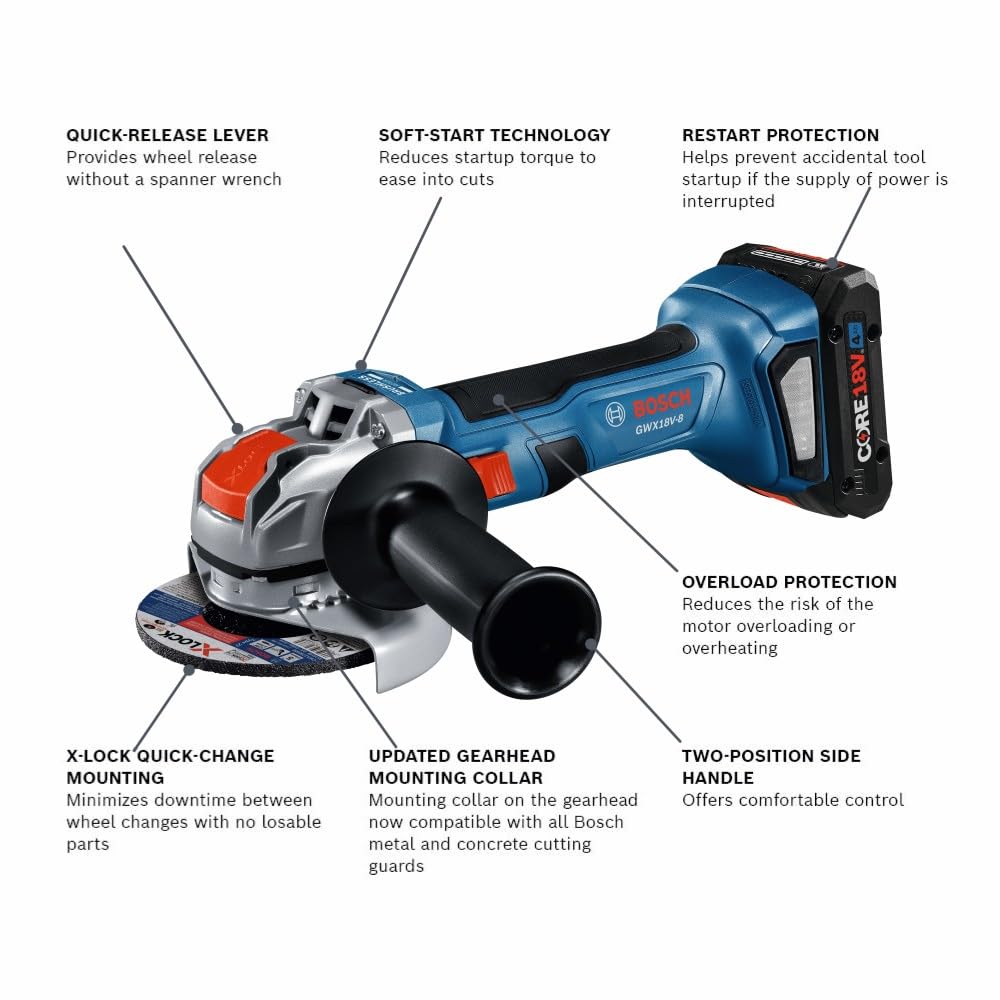 Foto 3 pulgar | Amoladora Angular Bosch Gwx18v-8b15 18v X-lock 115 Mm Con Batería - Venta Internacional.