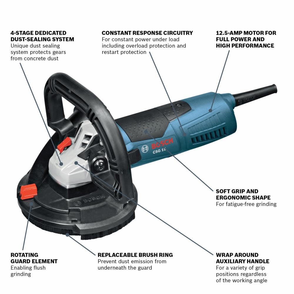 Foto 2 | Amoladora De Superficies De Concreto Bosch Csg15 1250w Con Colector De Polvo - Venta Internacional.