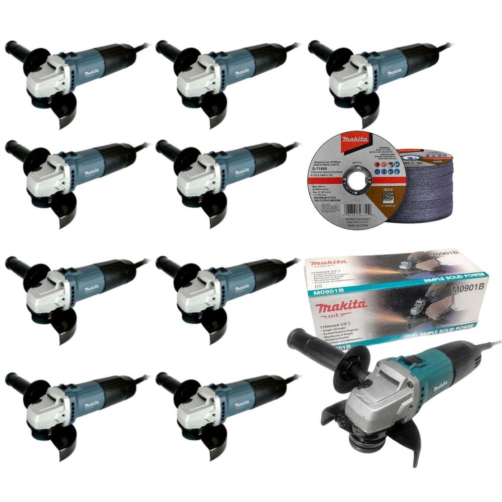 Foto 2 pulgar | Miniesmeriladora Makita M0901b 540w 4 1/2'' 10 Piezas + 50 Discos