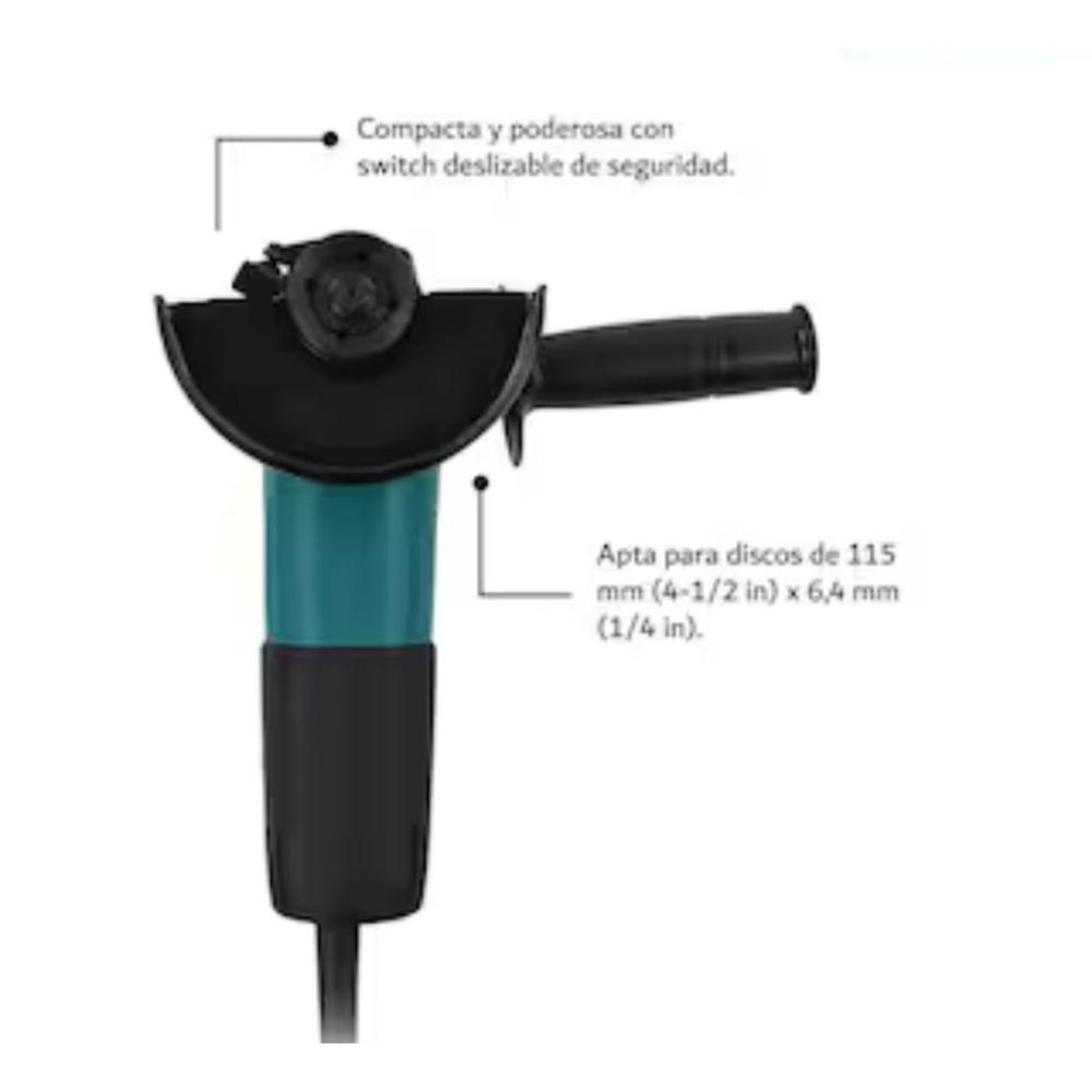 Foto 7 pulgar | Miniesmeriladora Makita M0901b 540w 4 1/2'' 10 Piezas + 50 Discos